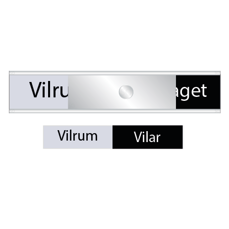 Statusskylt Vilrum – Vilrum/Vilar Grå/Svart