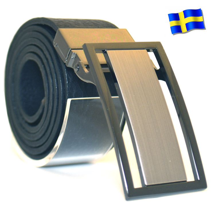 Läderbälte Bull svart 35mm 851-SP49