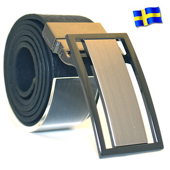 Läderbälte Bull svart 35mm 851-SP49