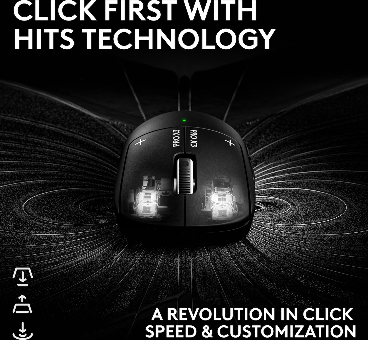 Logitech G PRO X3 SUPERSTRIKE trådlös gamingmus - Svart - 3