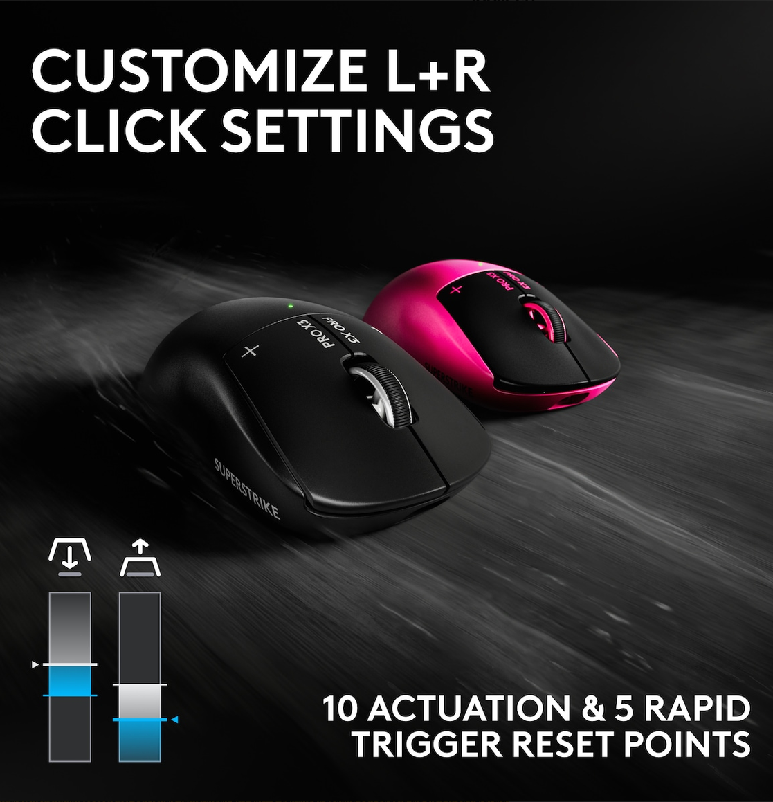 Logitech G PRO X3 SUPERSTRIKE trådlös gamingmus - Svart - 6
