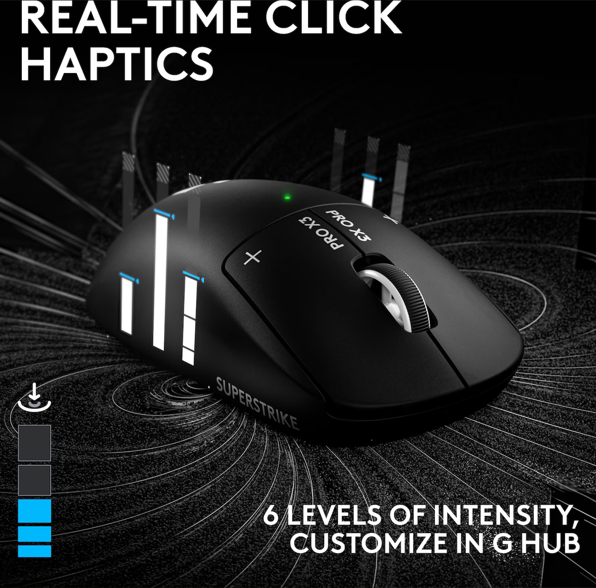 Logitech G PRO X3 SUPERSTRIKE trådlös gamingmus - Svart - 7
