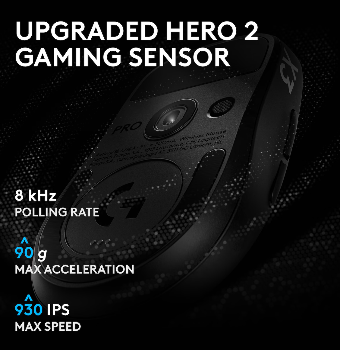 Logitech G PRO X3 SUPERSTRIKE trådlös gamingmus - Svart - 8