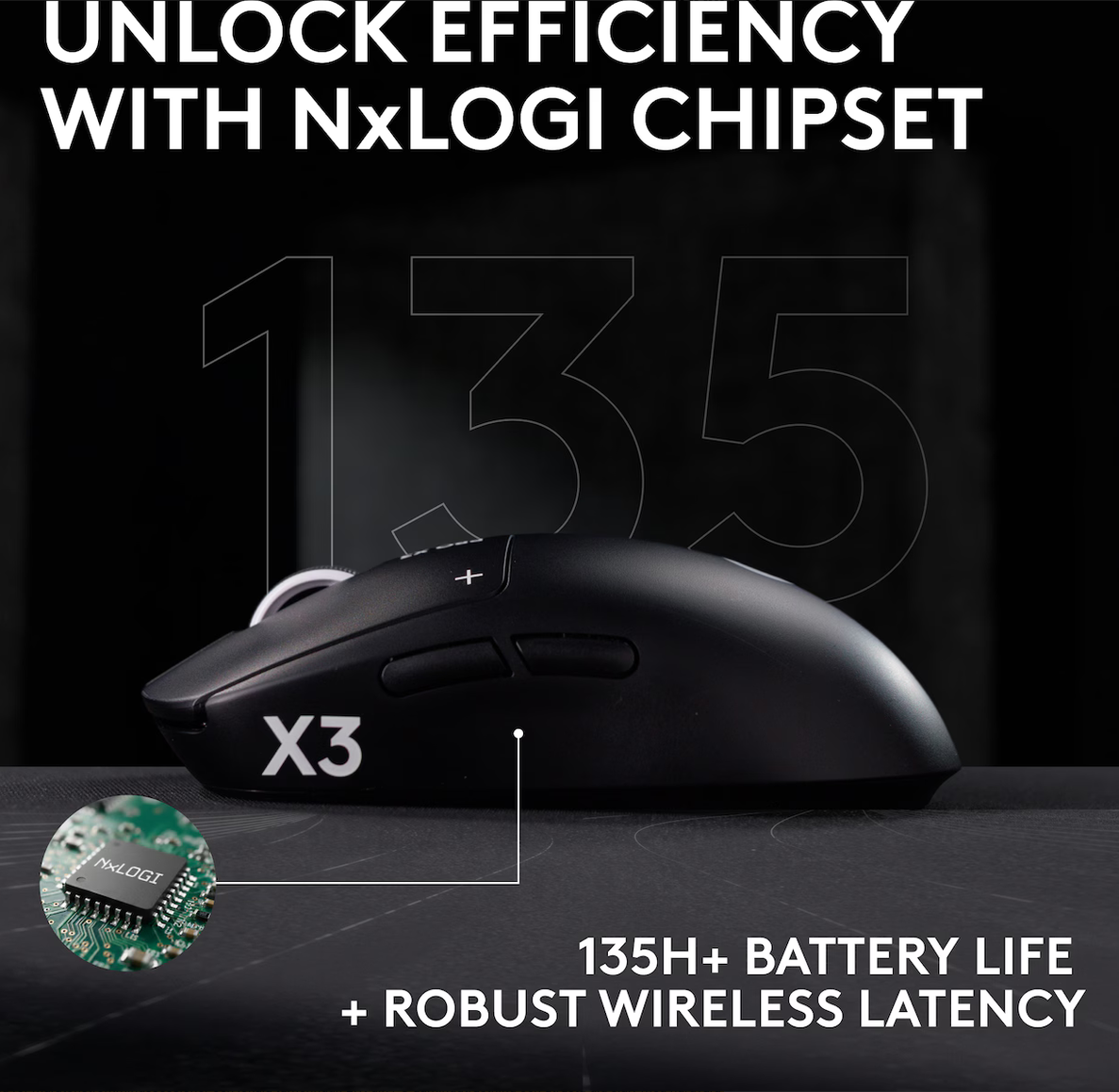 Logitech G PRO X3 SUPERSTRIKE trådlös gamingmus - Svart - 4