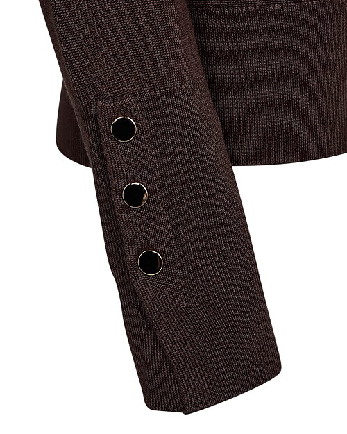 Jumper Katie med guldknappar mole brun - 3