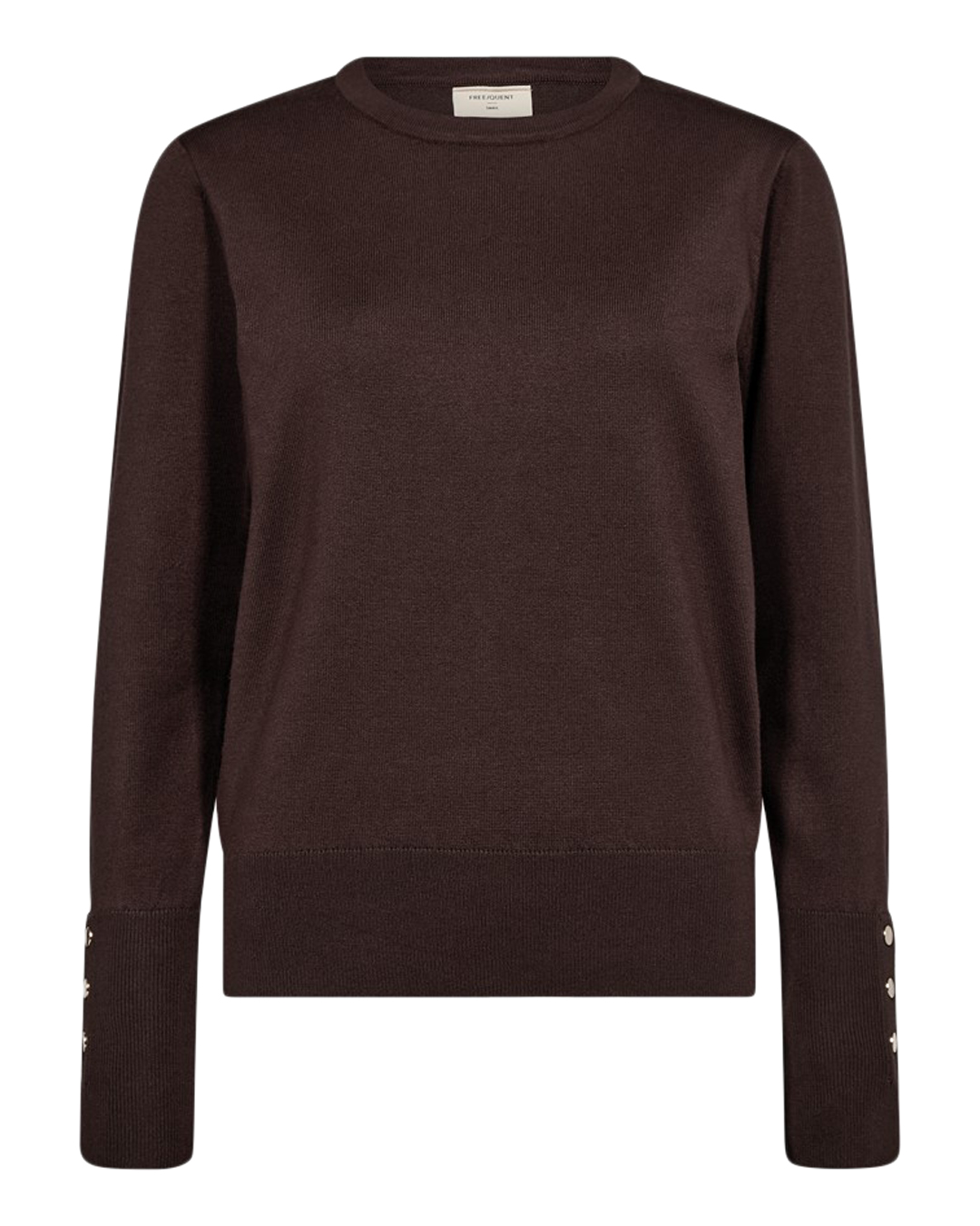 Jumper Katie med guldknappar mole brun