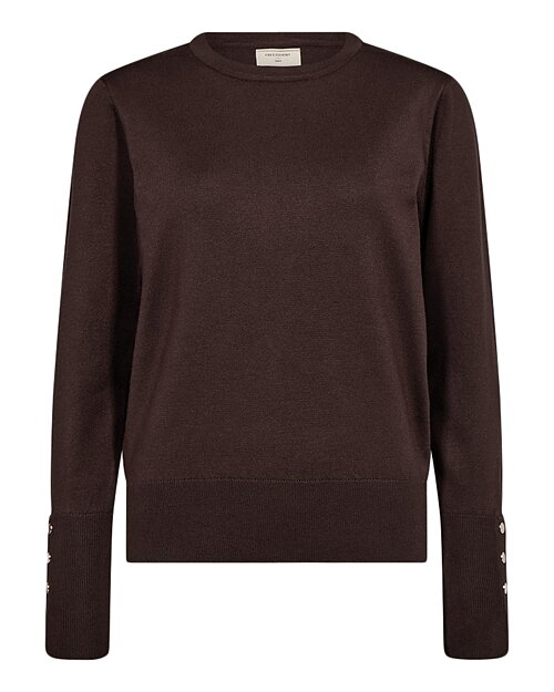 Jumper Katie med guldknappar mole brun