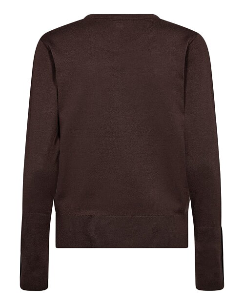 Jumper Katie med guldknappar mole brun - 2