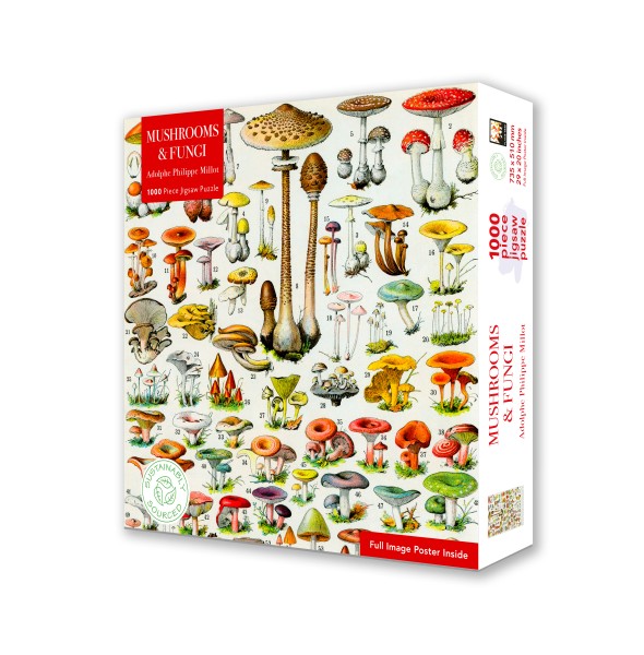 Mushrooms & Fungi by Adolphe Philippe Millot - Pussel 1000  bitar - 4