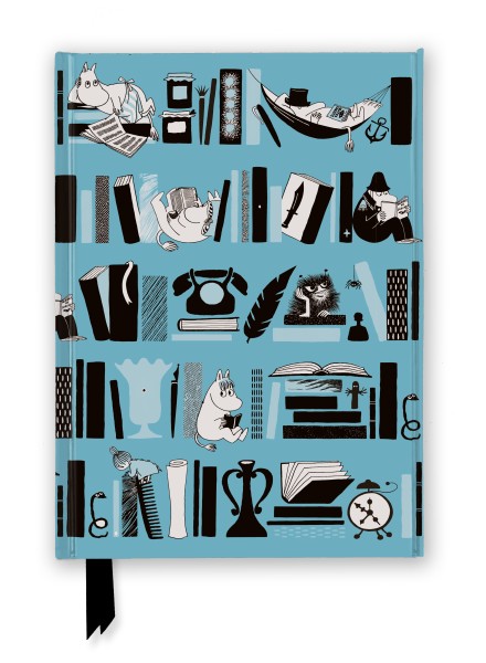 Moomin Bookshelves: Pale Blue (Foiled Journal) Linjerad