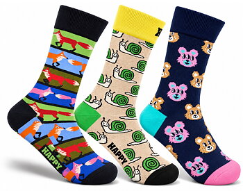 3-Pack Happy Socks Animal Socks