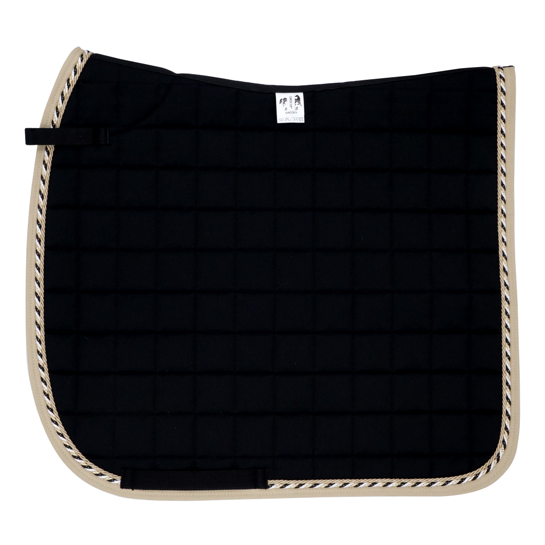 Dressyrschabrak Svart DD, 3-svartguld/sand