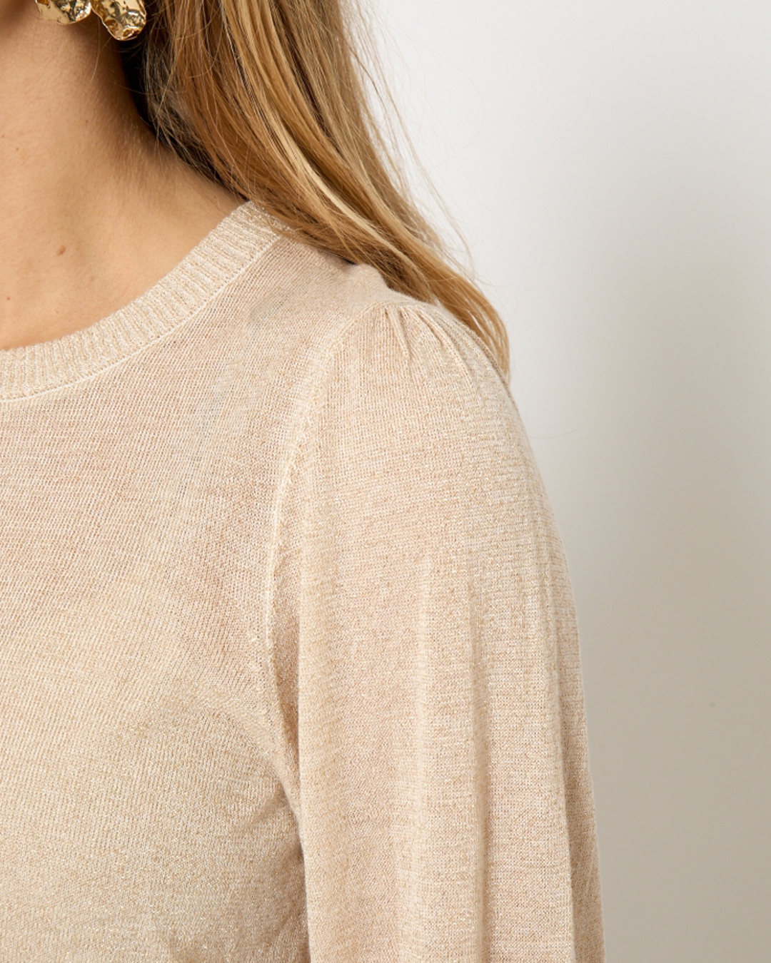 Topp Liva lång ärm glittrig beige - 4