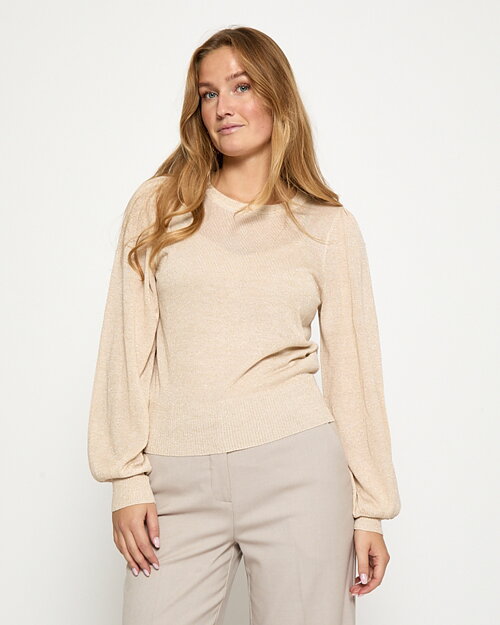 Topp Liva lång ärm glittrig beige - 3