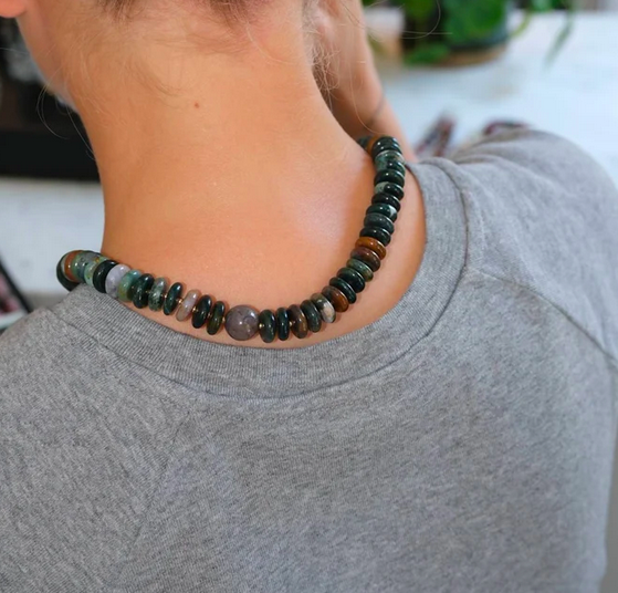 Forest Green Stone Necklace