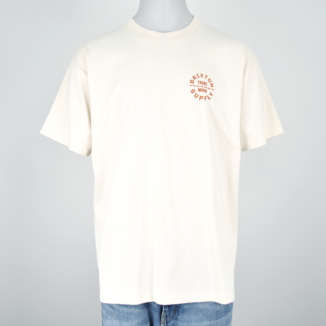 Brixton - Oath V T-Shirt Cream/Brick Red - 2