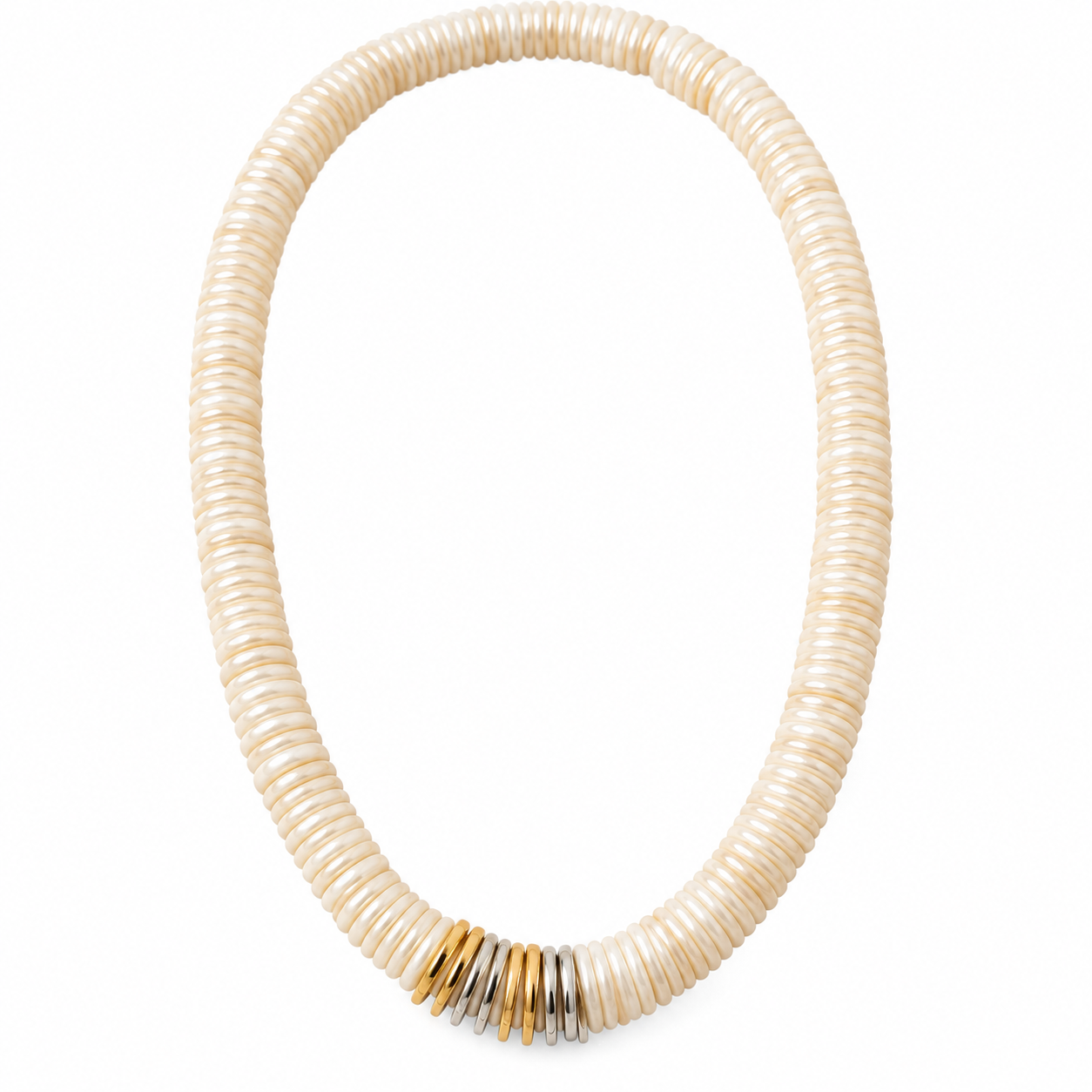 Vita Pärlemor  70cm long Halsband