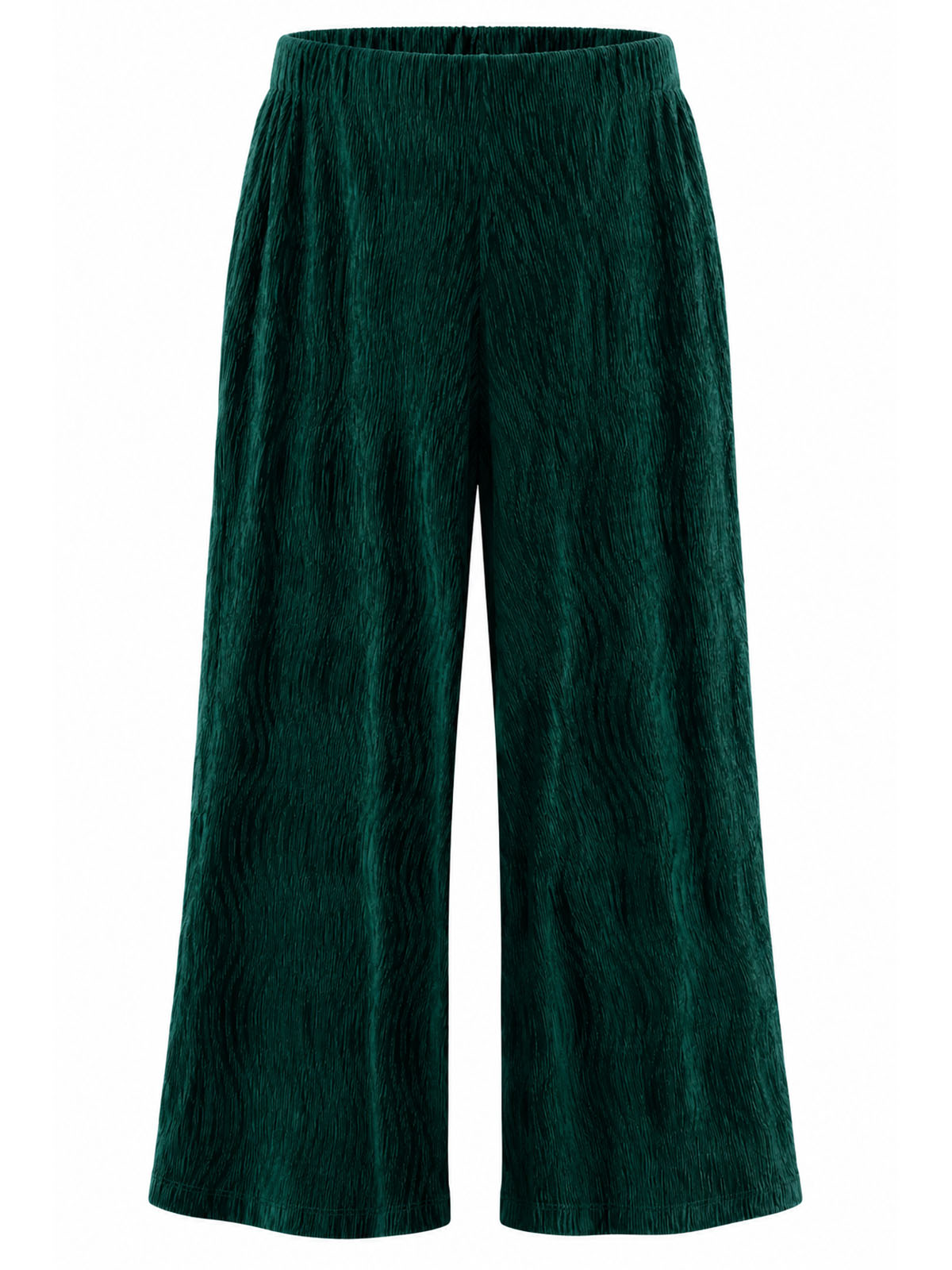 Byxa i plisserad sammet, smaragdgrön