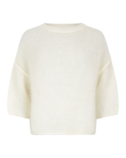 Mohairjumper Augusta kort ärm rundringning offwhite