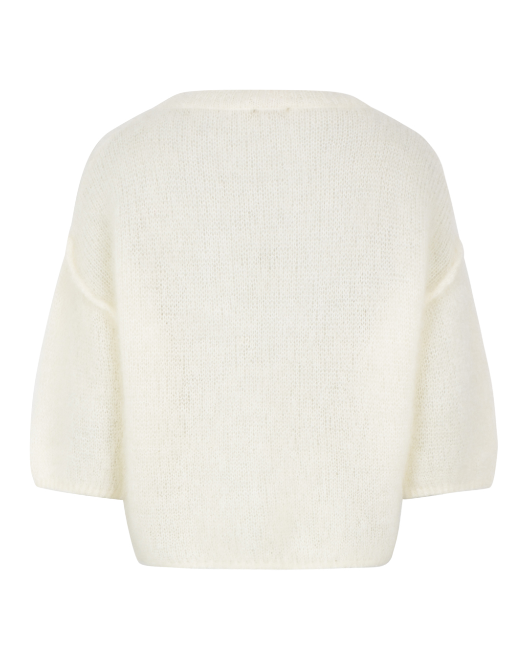 Mohairjumper Augusta kort ärm rundringning offwhite - 2