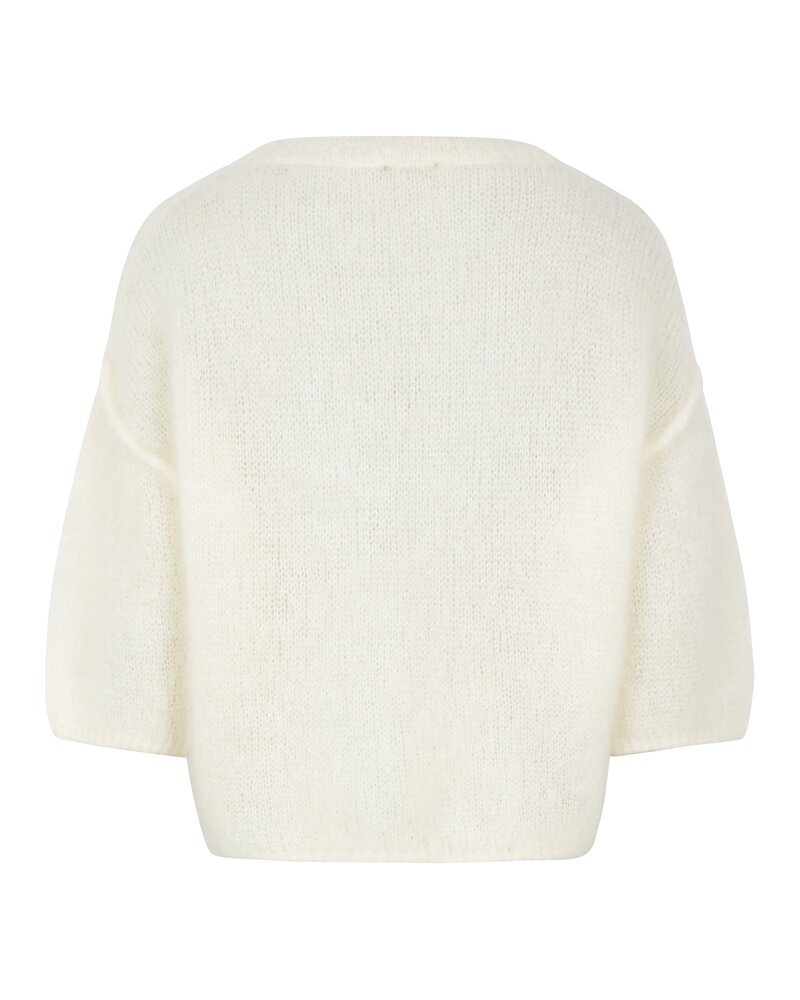 Mohairjumper Augusta kort ärm rundringning offwhite