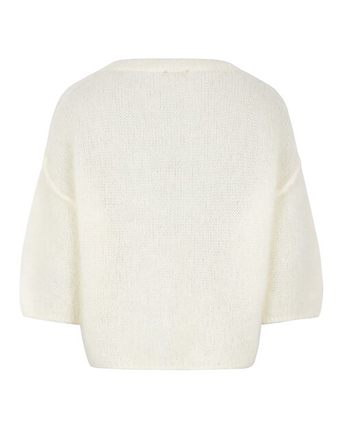 Mohairjumper Augusta kort ärm rundringning offwhite - 2