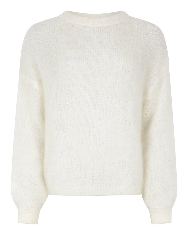 Mohairjumper Alfrida chic rundringad offwhite