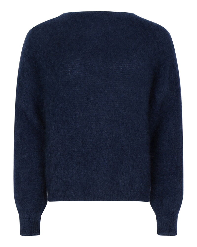 Mohairjumper Alfrida chic rundringad marinblå