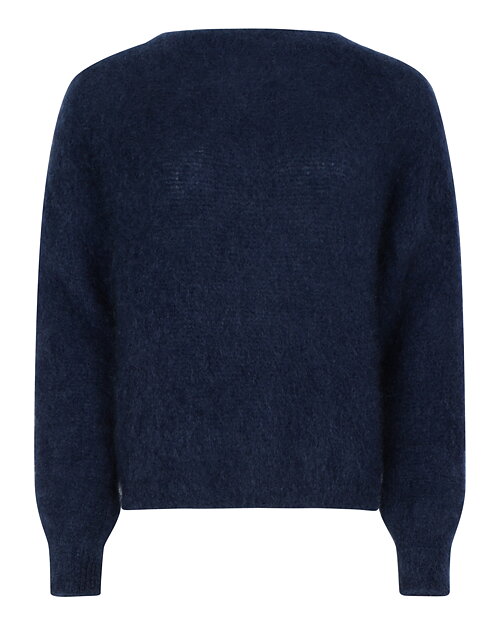 Mohairjumper Alfrida chic rundringad marinblå