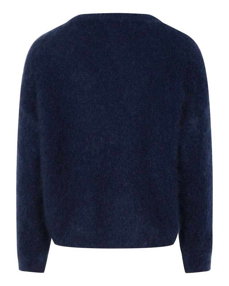 Mohairjumper Alfrida chic rundringad marinblå
