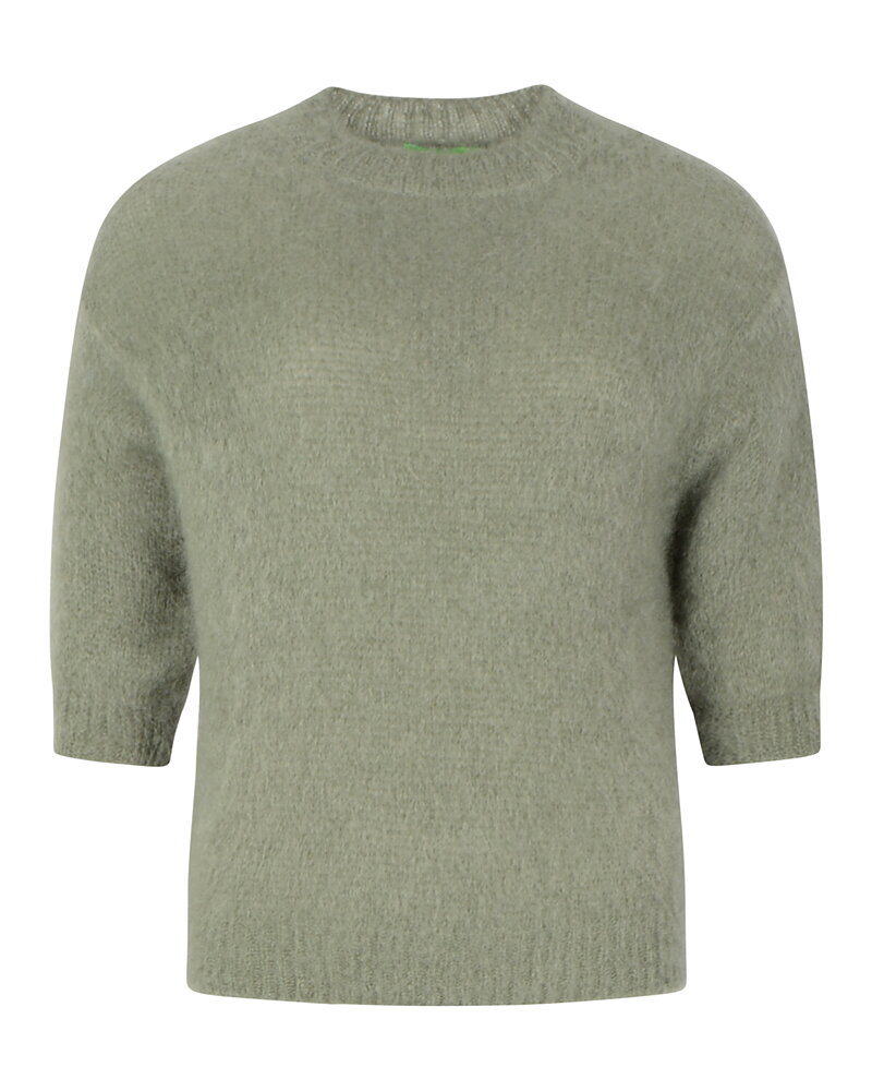 Mohairjumper Rut kort ärm khakigrön
