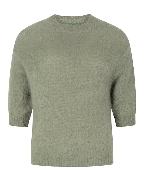 Mohairjumper Rut kort ärm khakigrön - 2
