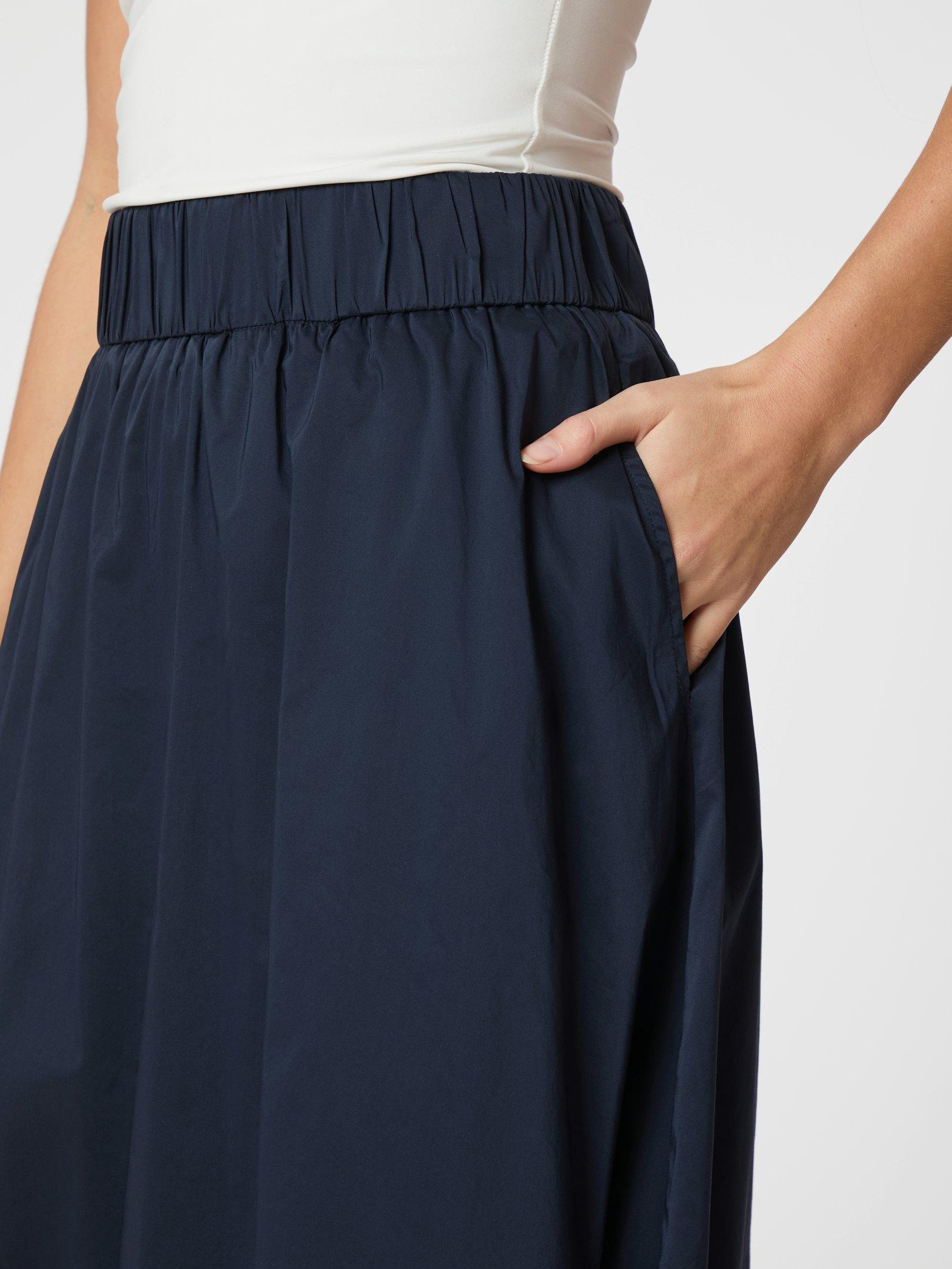 Yara Long Poplin Skirt Navy - 6