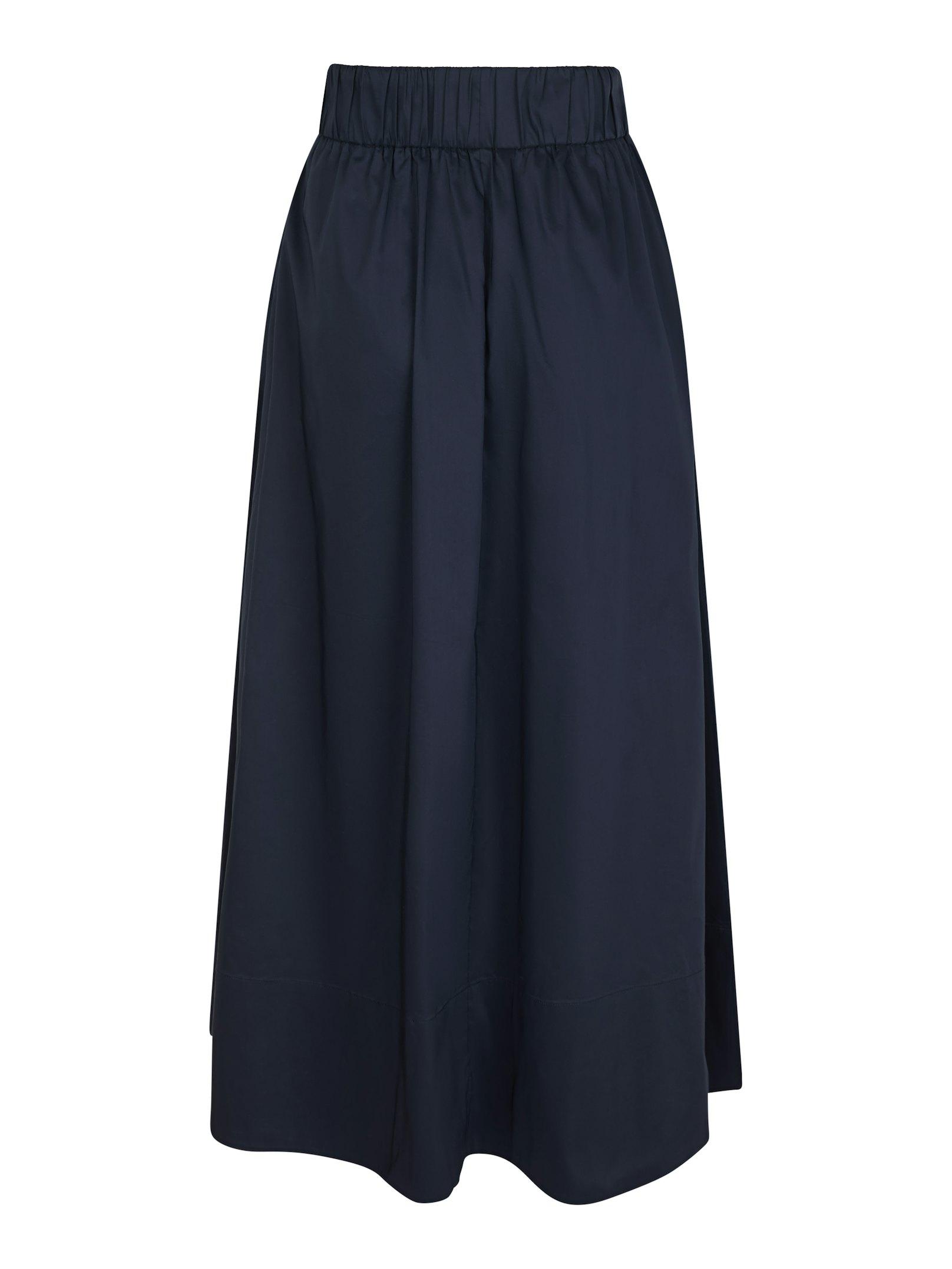Yara Long Poplin Skirt Navy - 2