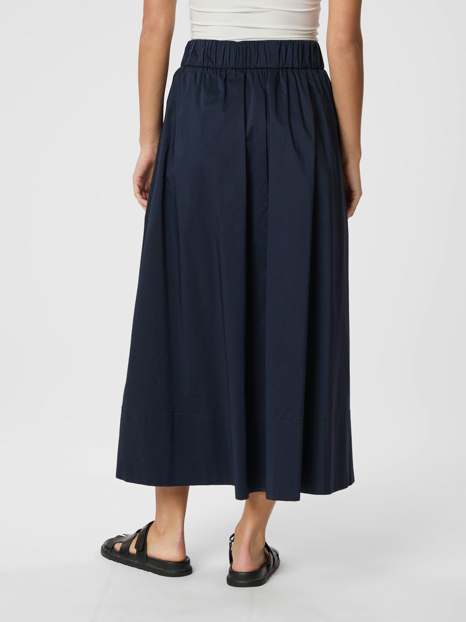 Yara Long Poplin Skirt Navy - 4