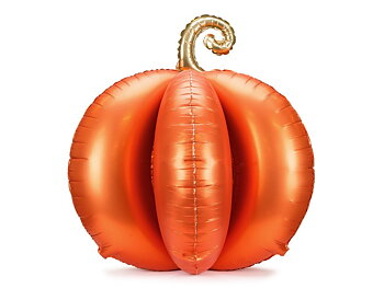 Stående orange 3D folieballong pumpa 90 x 90 cm till Halloween