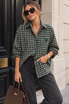 Shirt check heart green