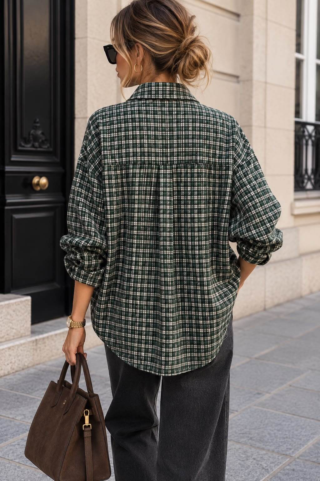 Shirt check heart green - 4