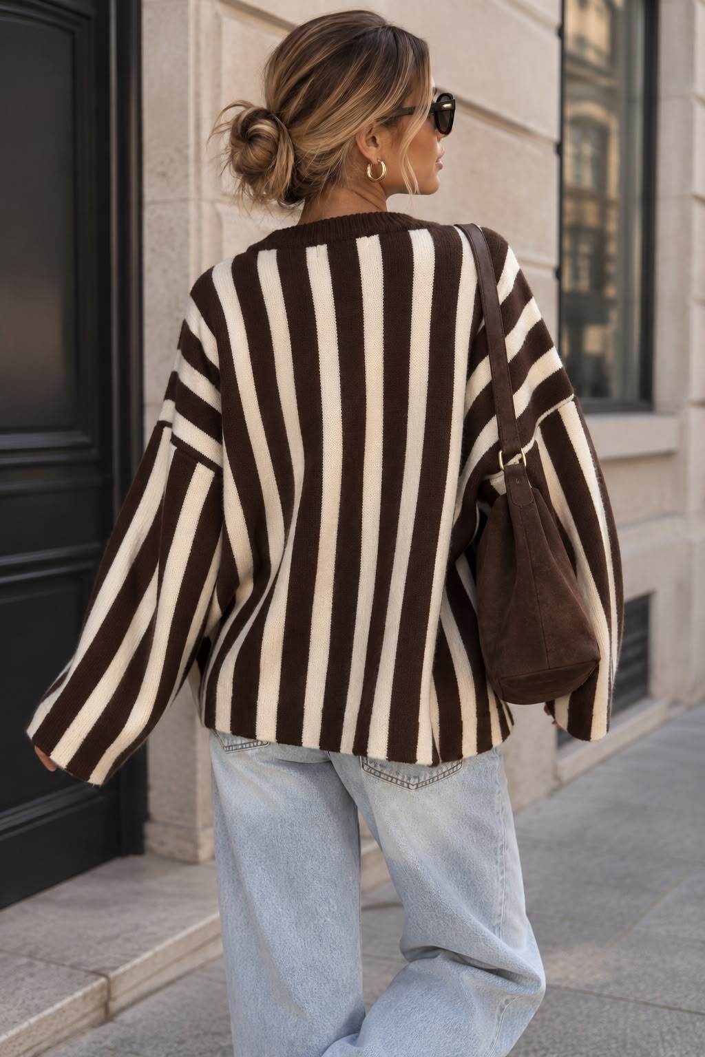 Stripe sweater Boheme brown/pink - 3
