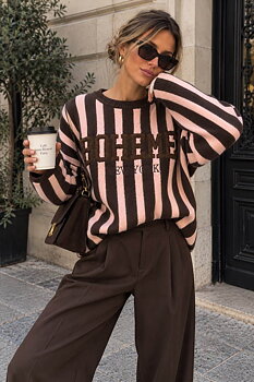Stripe sweater Boheme pink/brown