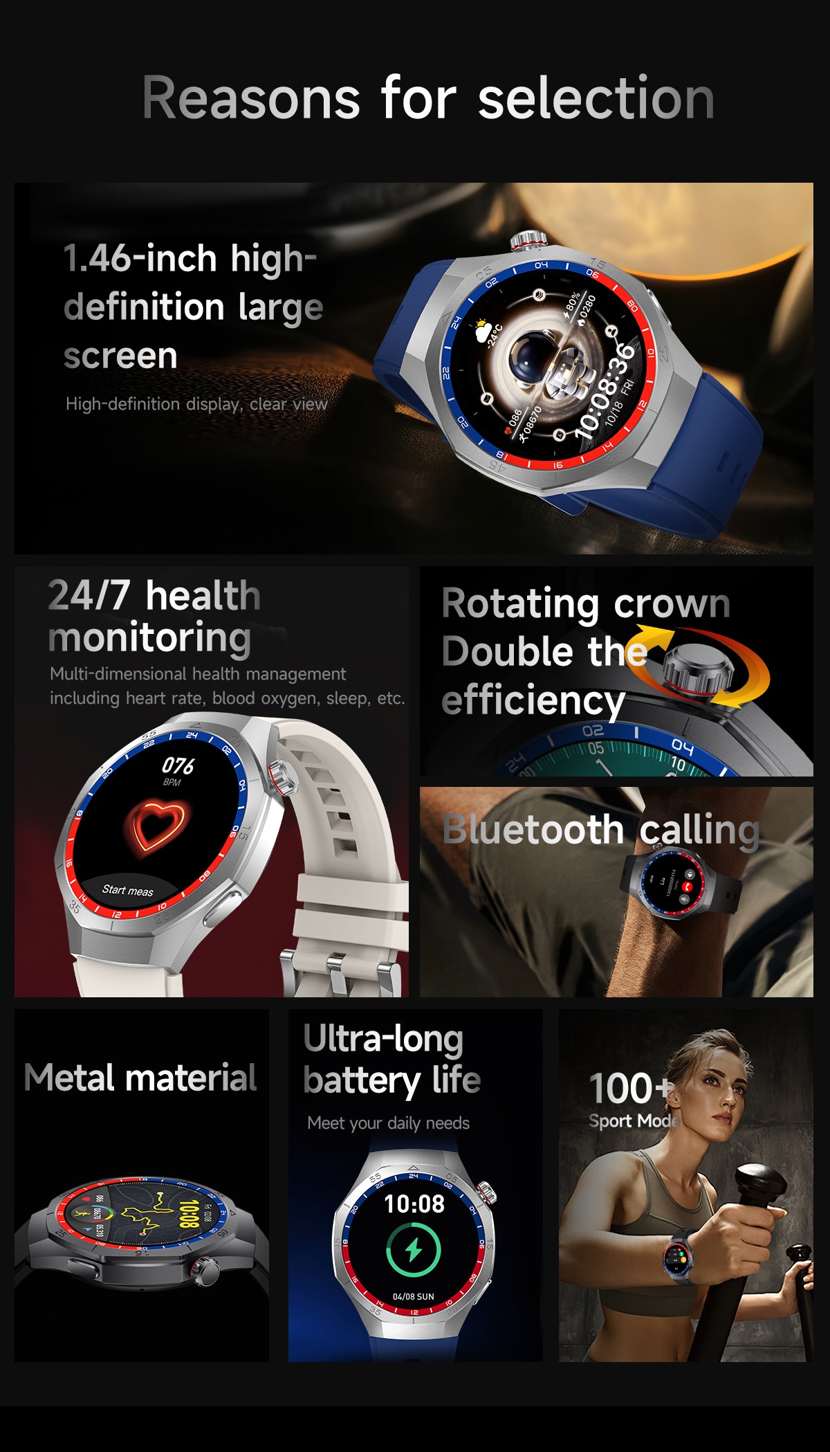 Philippe Palmer Smart Watch LP16 NFC Compass Black - 4