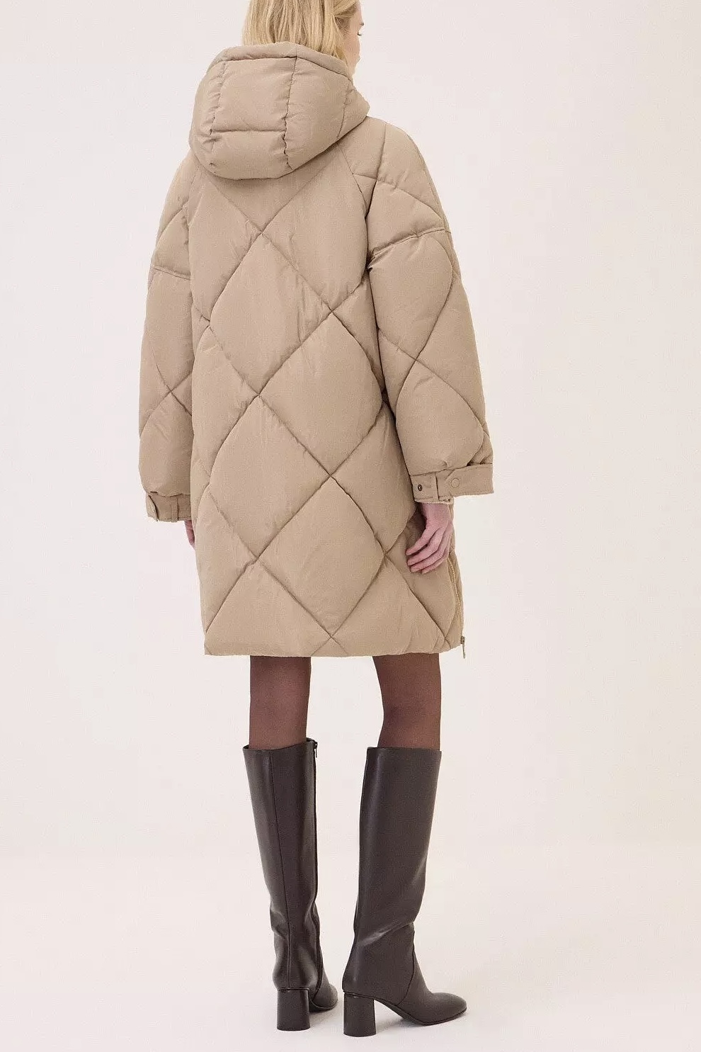 OttodÁme - Long Quilted Down Jacket Toast - 3