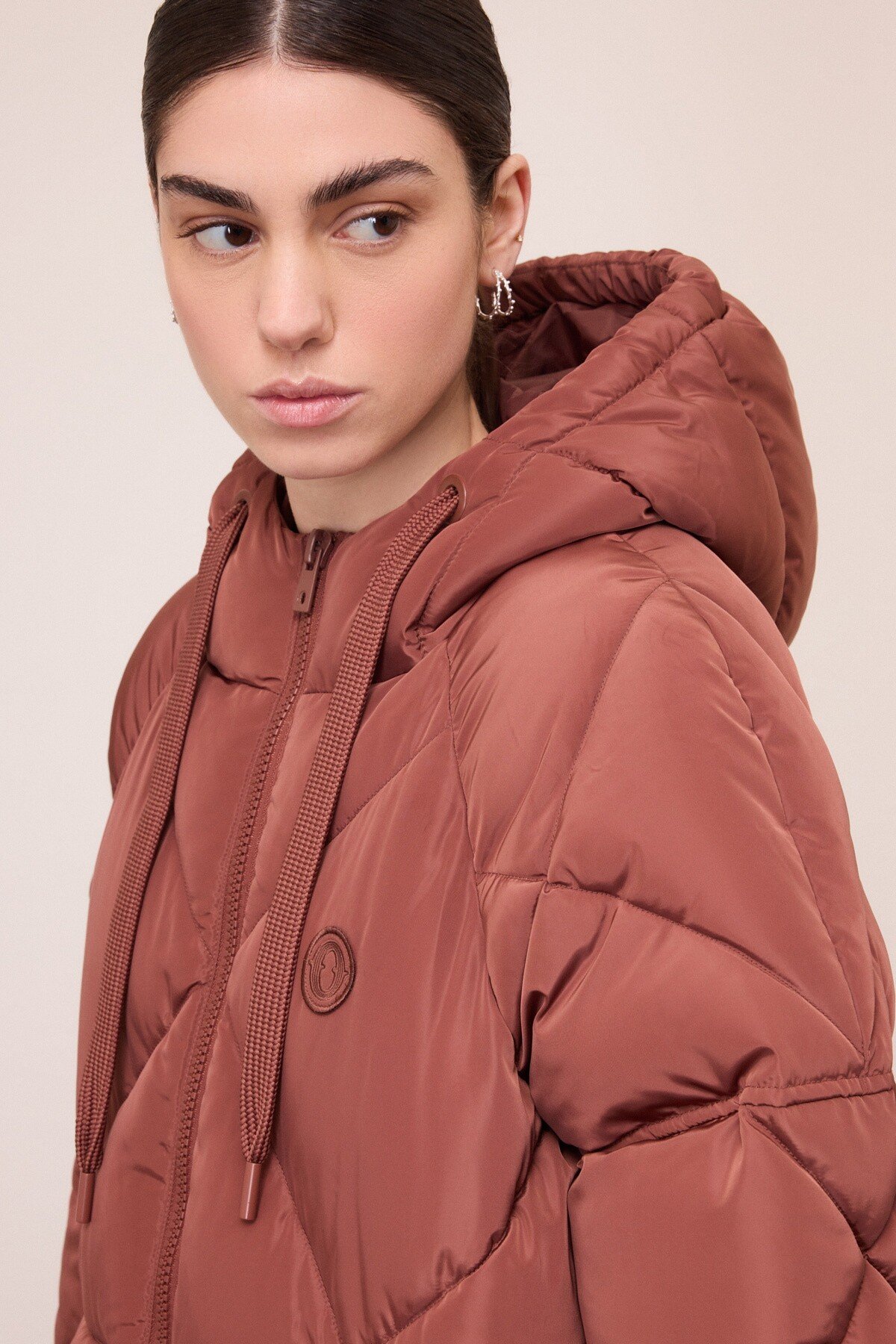OttodÁme - Long Quilted Down Jacket Cuoio - 4