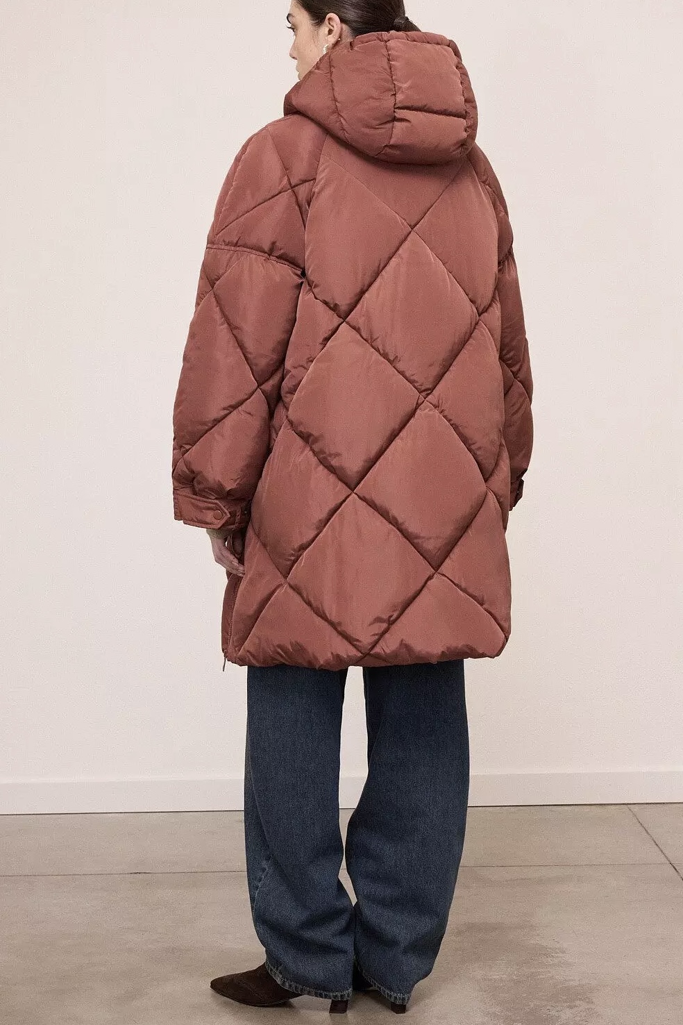OttodÁme - Long Quilted Down Jacket Cuoio - 3