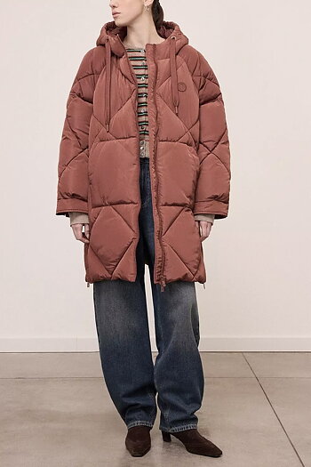 OttodÁme - Long Quilted Down Jacket Cuoio