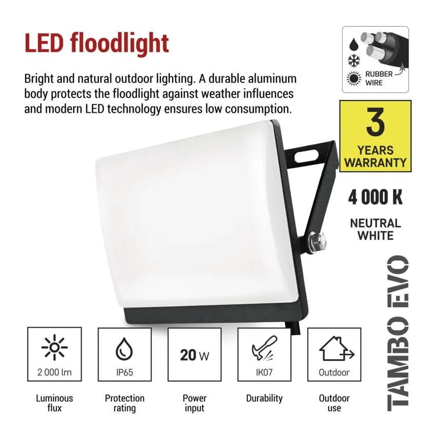 EMOS Strålkastare TAMBO EVO, 20W, 2000lm - 5