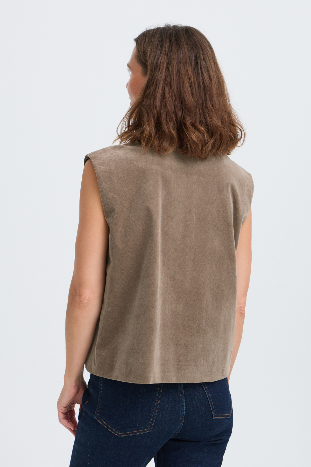 PZSALLY Waistcoat Manchesterväst Walnut