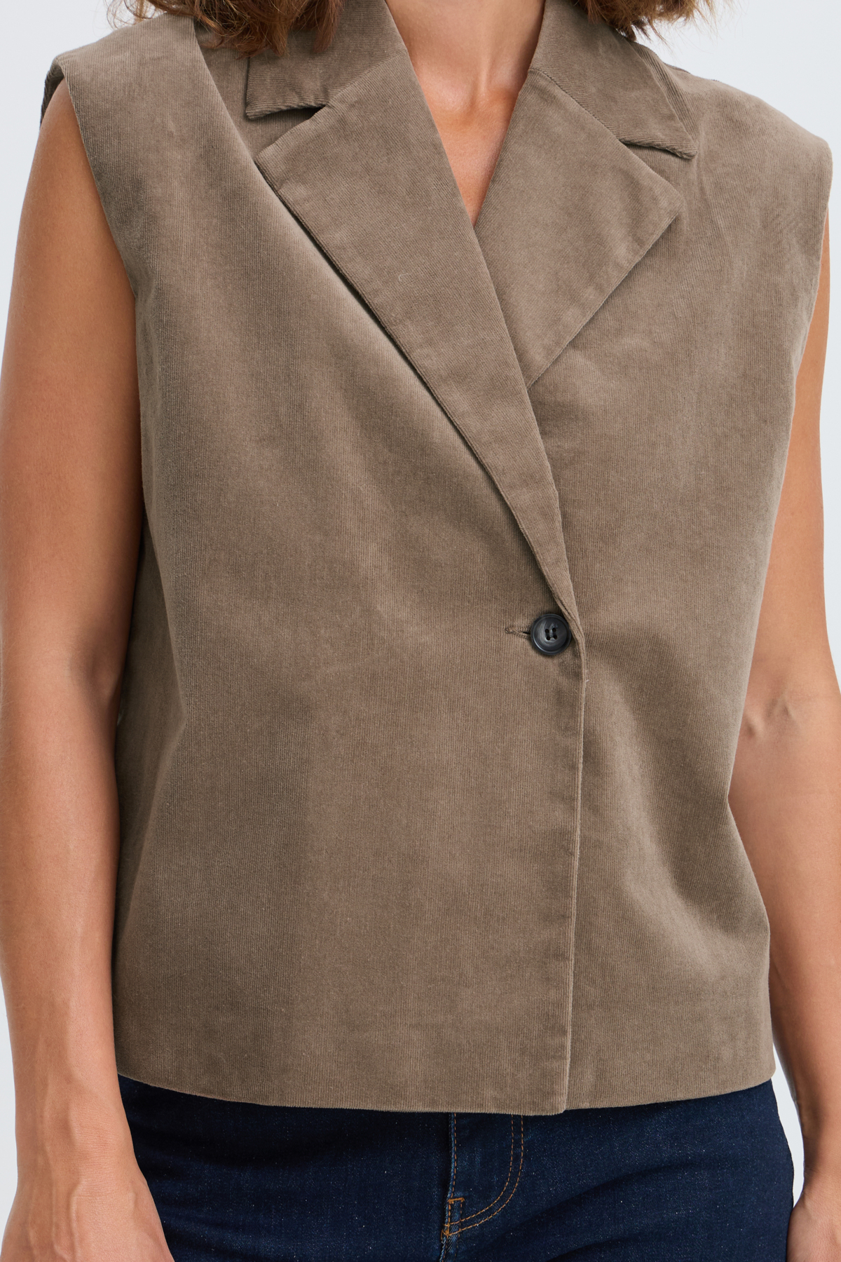 PZSALLY Waistcoat Manchesterväst Walnut - 3