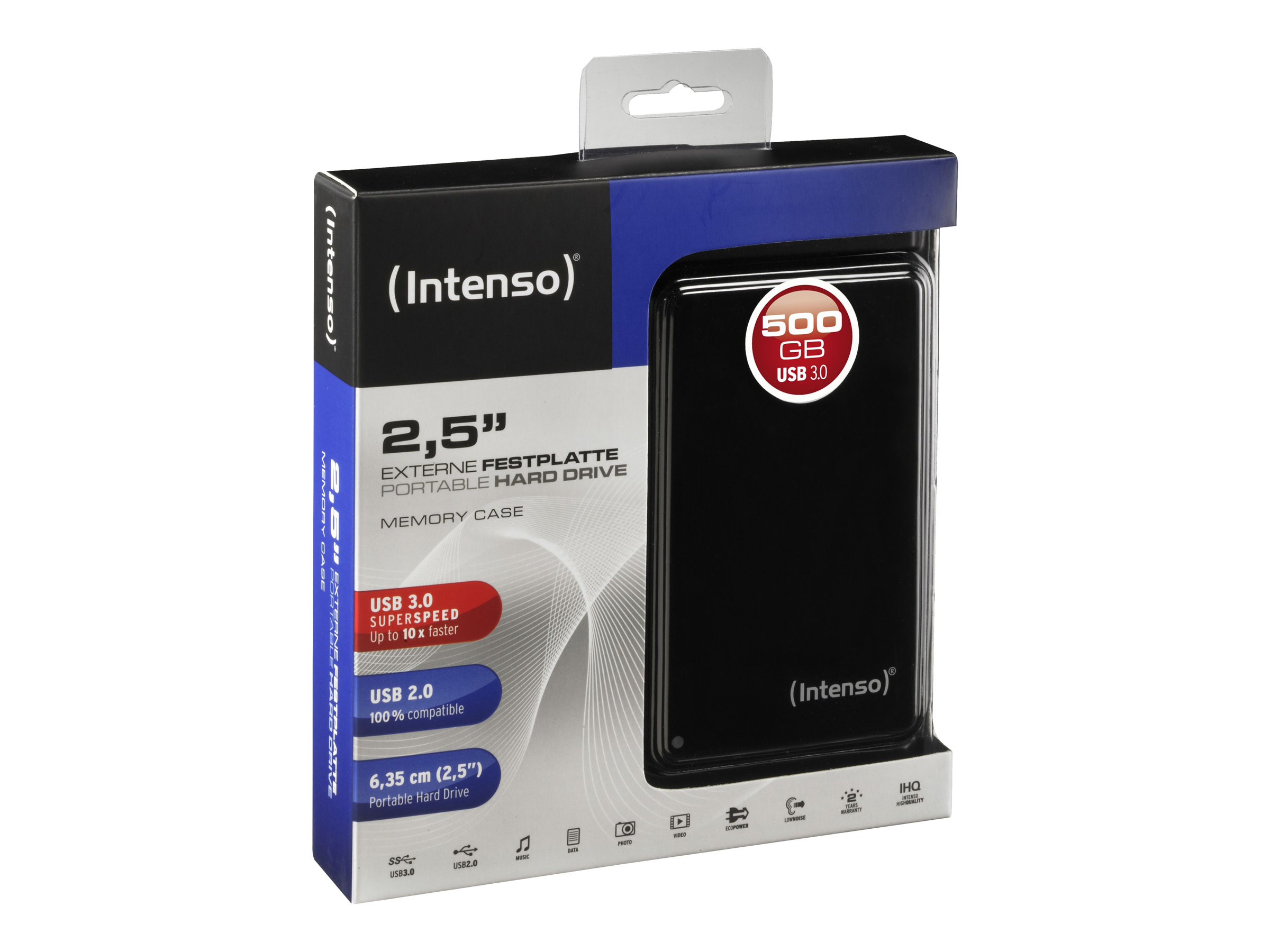 Intenso Hårddisk Memory Case 500GB 2.5 USB 3.0 5400rpm - 2