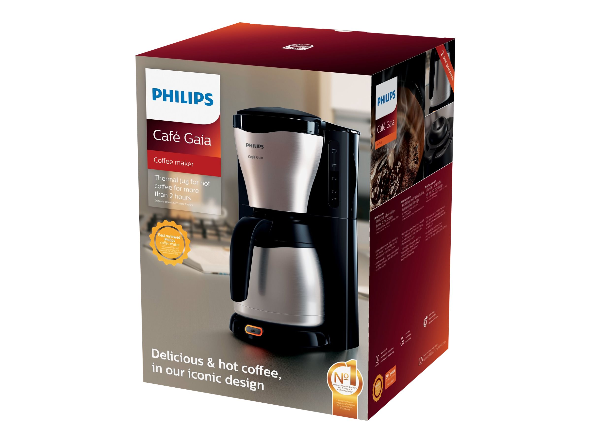 Philips Café Gaia HD7548 Kaffemaskine Metal/Svart - 2